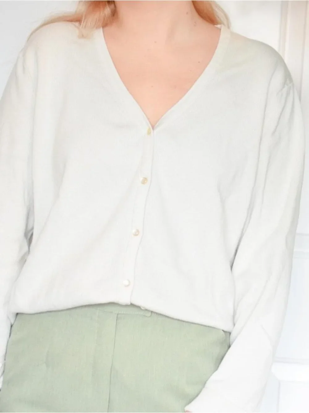 Women's Cream Cardigan - Picture 2 of 5